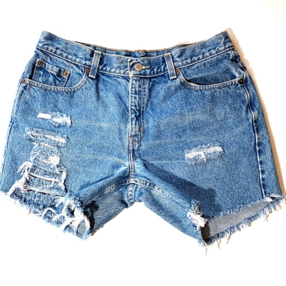 Levi's Pants - Levi 505•Hand Distressed Cut Off Festival Shorts13
